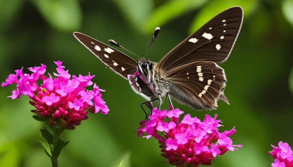 Long-tailed skipper in a garden
