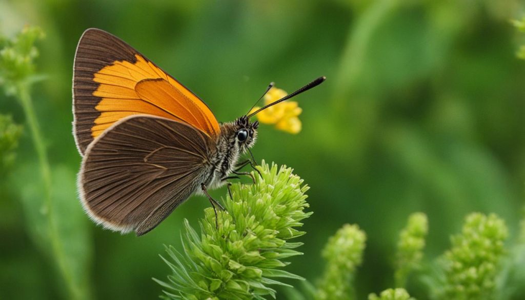 skipper butterfly feeding on a host plant