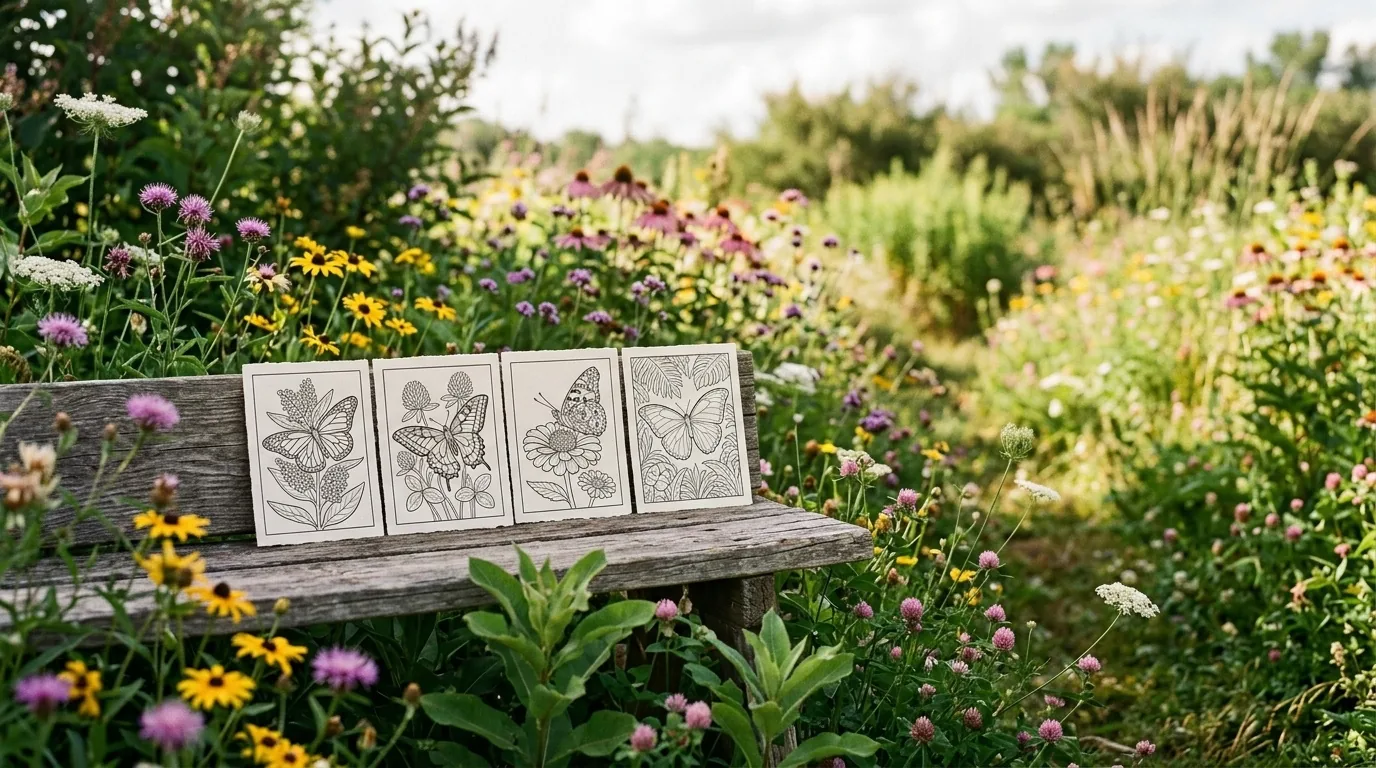 Habitat context for Butterfly Coloring Page Collection 4 Beautiful Designs to Print