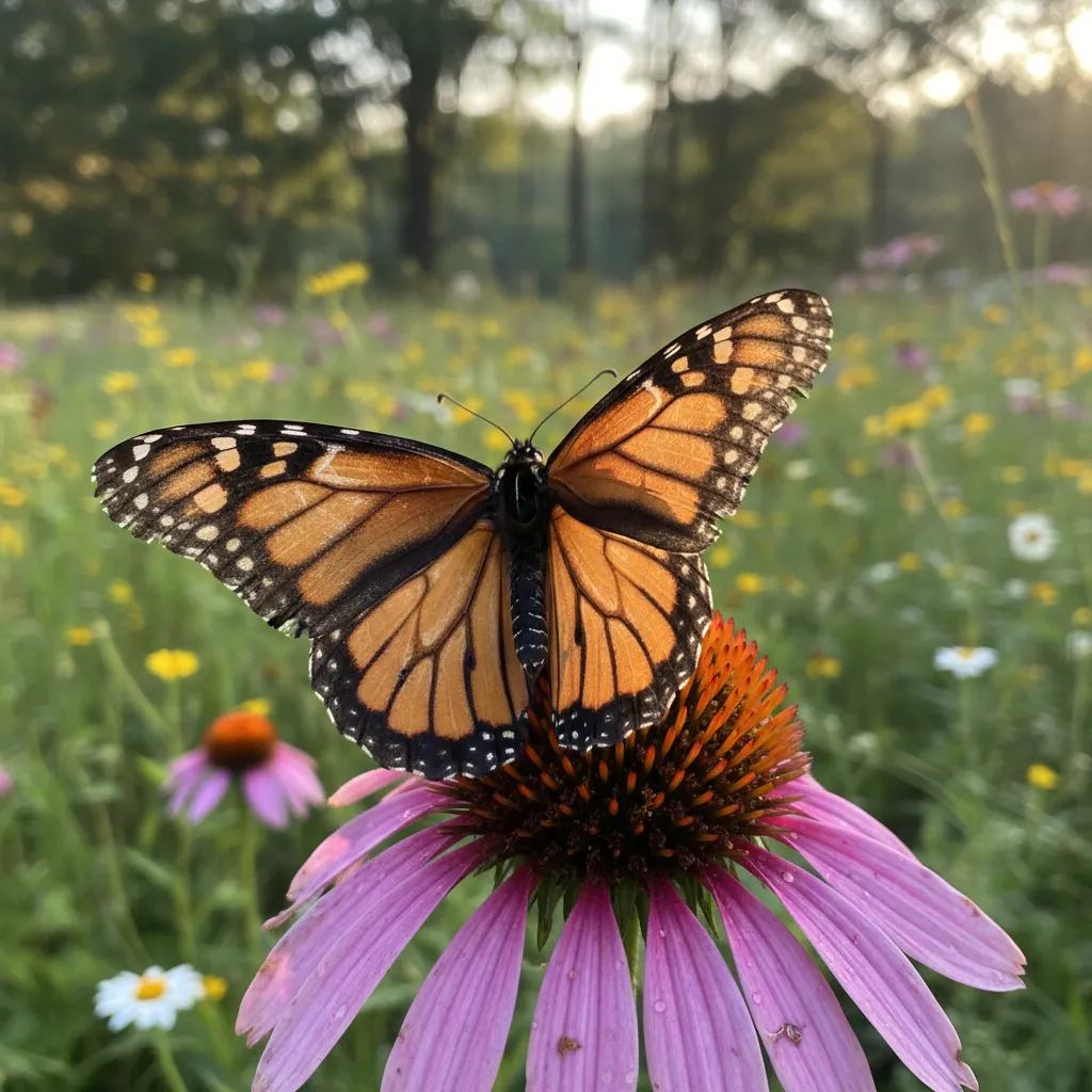 adult butterfly with worn wings