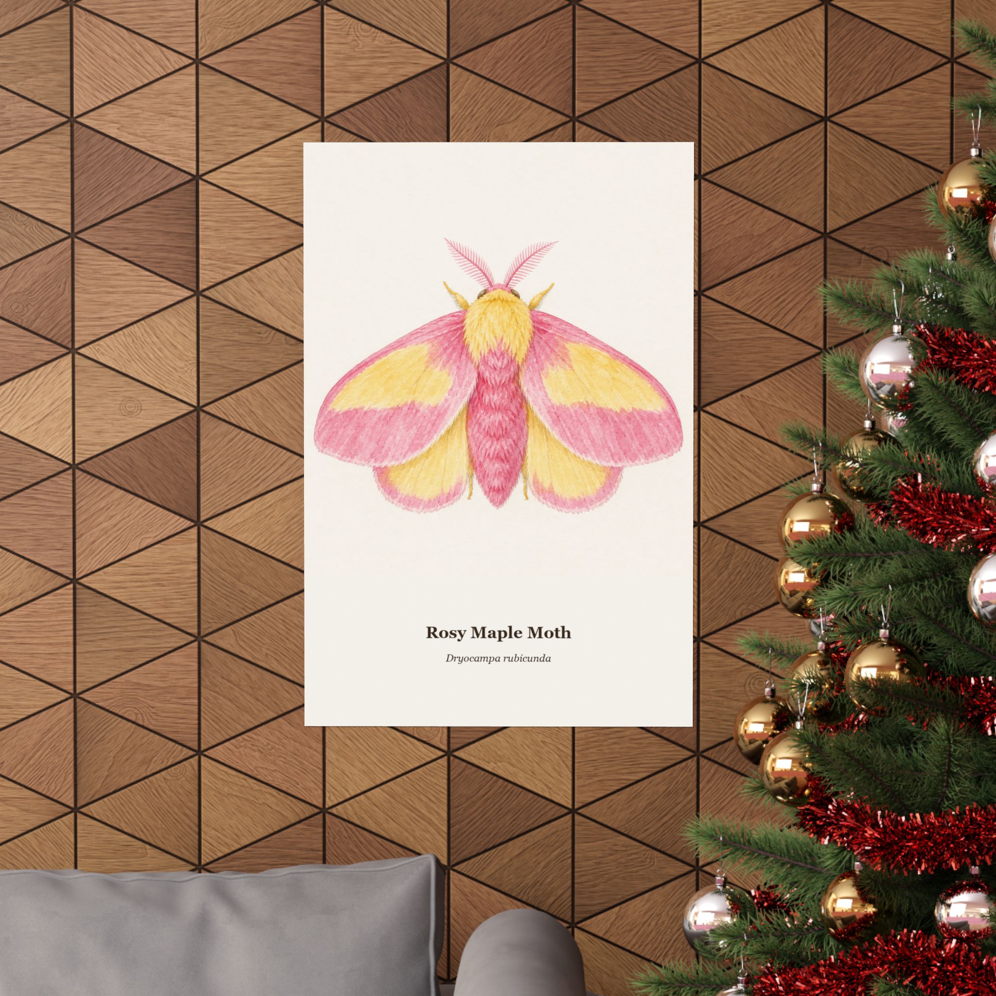 Rosy Maple Moth Watercolor Print - Image 8