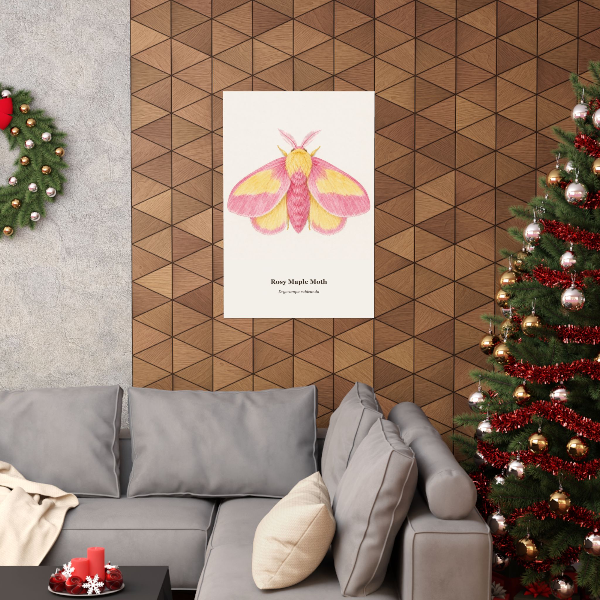 Rosy Maple Moth Watercolor Print - Image 12