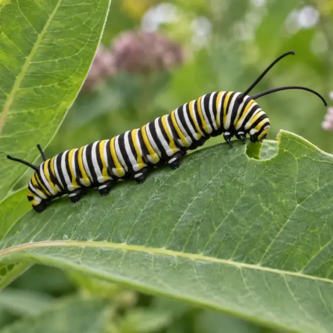 How Much Milkweed Does a Monarch Caterpillar Eat?